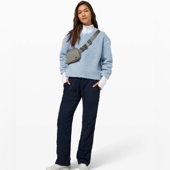 Lululemon Wool Whenever Crew Blue Chambray Sherpa Pullover Women’s Size 4 - Picture 11 of 11